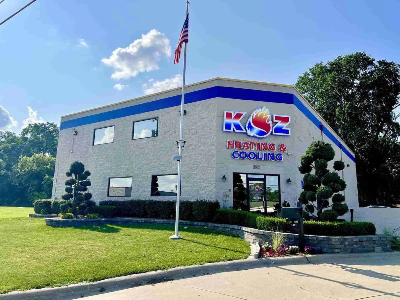 Koz Heating & Cooling office building on Triangle Drive in Sterling Heights