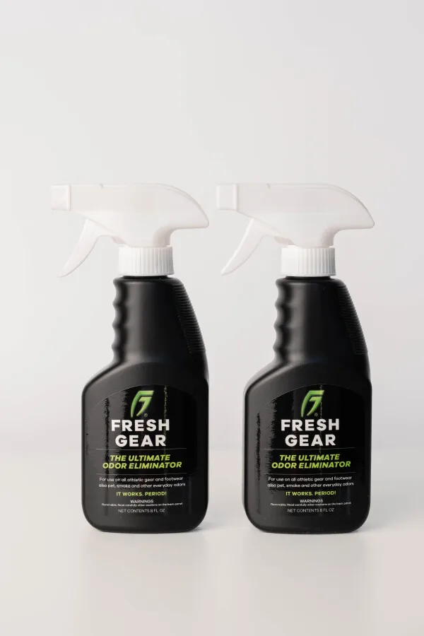 Two bottles of Fresh Gear spray side by side